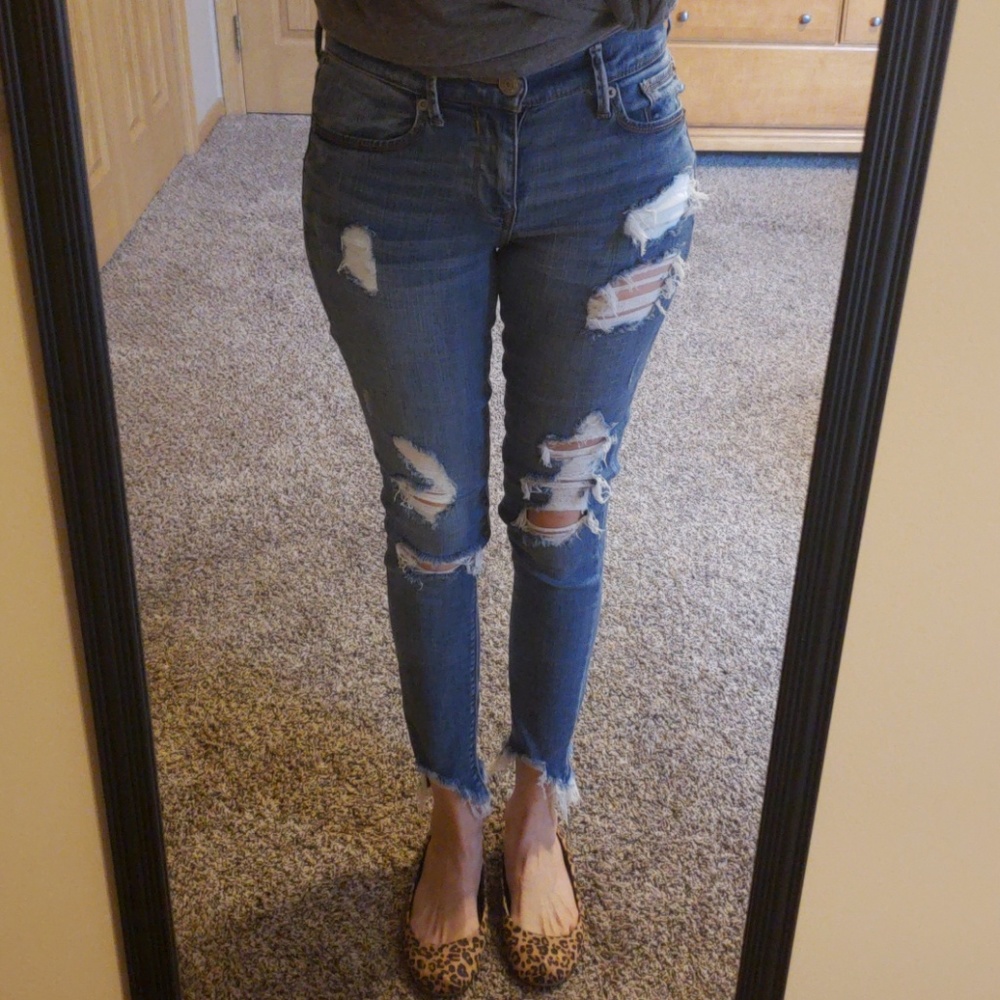 Express distressed ankle jean legging